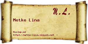 Metke Lina névjegykártya